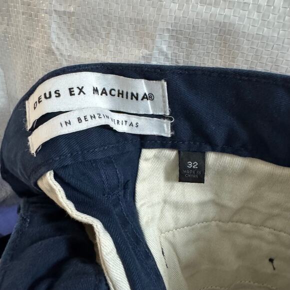 Deus Ex Machina Floyd Navy Chino Pants 32 NEW Blue Cotton Straight Leg Trouser - Picture 6 of 7